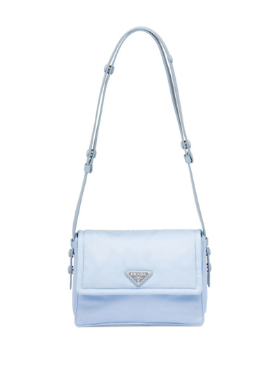 Prada Small Padded Re-nylon Shoulder Bag In Blue