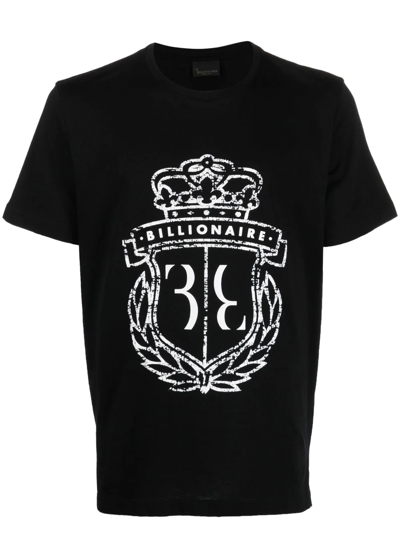 Billionaire Logo-print Detail T-shirt In Black