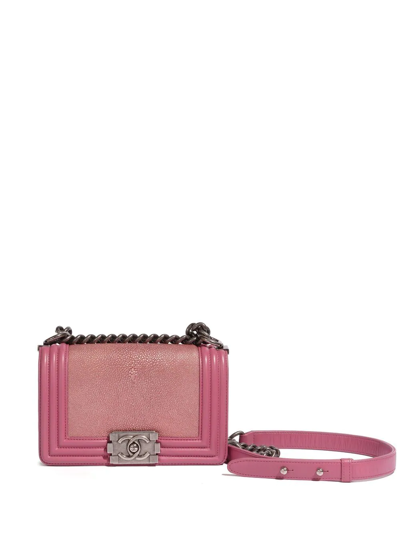 Pre-owned Chanel Small Boy  Shoulder Bag In Pink