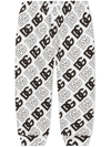 Dolce & Gabbana White Sweatpants For Boy With Black Logo In White
