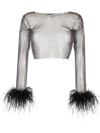 Santa Feathers Top In Black