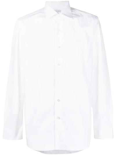 Caruso Long-sleeve Poplin Shirt In White