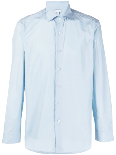Caruso Covered-placket Shirt In Blue