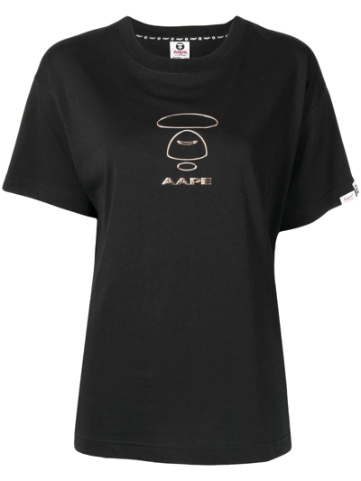 Aape By A Bathing Ape Logo-print Short-sleeve T-shirt In Black