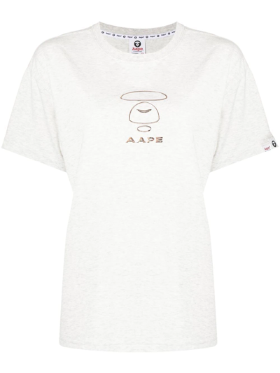 Aape By A Bathing Ape Logo-print Short-sleeve T-shirt In Grey