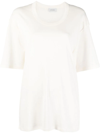 Lemaire Off-white Fine Rib T-shirt In White