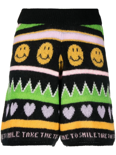 Joshua Sanders Graphic-print Knitted Shorts In Black