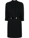 EMPORIO ARMANI BUTTONED BELTED DRESS