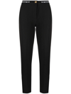 VERSACE JEANS COUTURE LOGO-WAIST TAILORED TROUSERS
