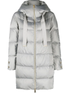 Herno Raso Hooded Padded Coat In Grey
