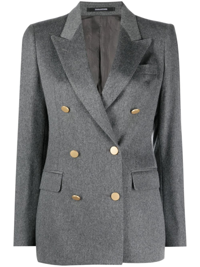 Tagliatore Parigi Double-breasted Blazer In Grey