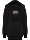 VERSACE JEANS COUTURE PANELLED LOGO-PRINT DETAIL HOODIE