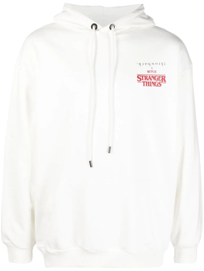 Throwback X Stranger Things Graphic-print Hoodie In White