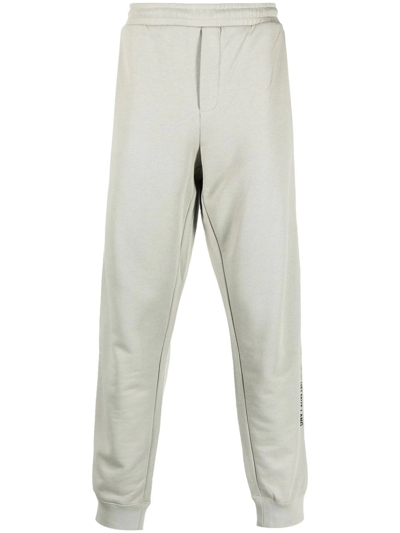Helmut Lang Grey Photo Cotton Track Trousers In Green
