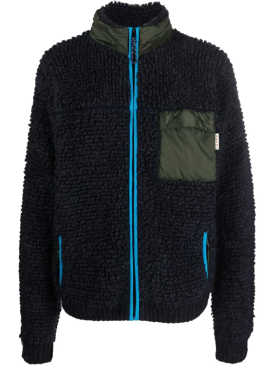 Marni Zipped Cardigan In Blue