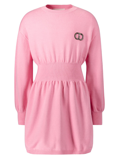 Twinset Kids Dress For Girls In Pink