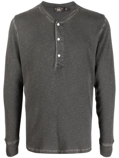 Ralph Lauren Rrl Long-sleeve Fitted Top In Grey