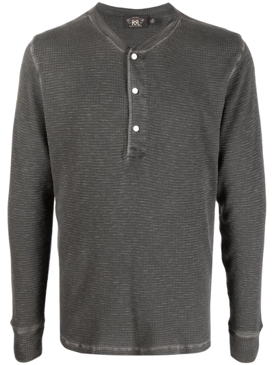 Rrl Long-sleeve Fitted Top In Grey