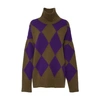 La Doublej Argyle Intarsia Knit Jumper In Green Purple