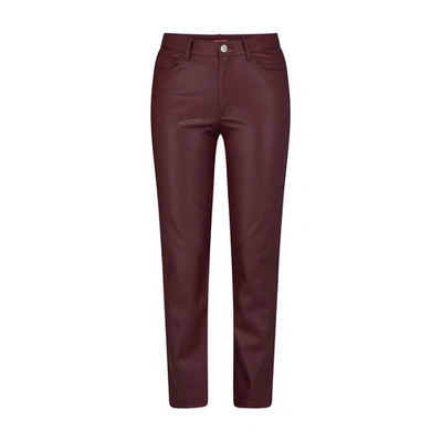Staud Chisel Faux-leather Trousers In Plum