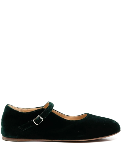 Azi.land Buckle-fastened Ballerina Shoes In Green