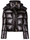Patrizia Pepe Hooded Puffer Jacket In Black