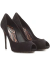 DOLCE & GABBANA PEEP-TOE SUEDE PUMPS,P00216133