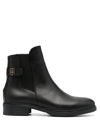 TOMMY HILFIGER MONOGRAM-PLAQUE ANKLE BOOTS