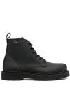 Tommy Jeans Lace-up Ankle Boots In Schwarz