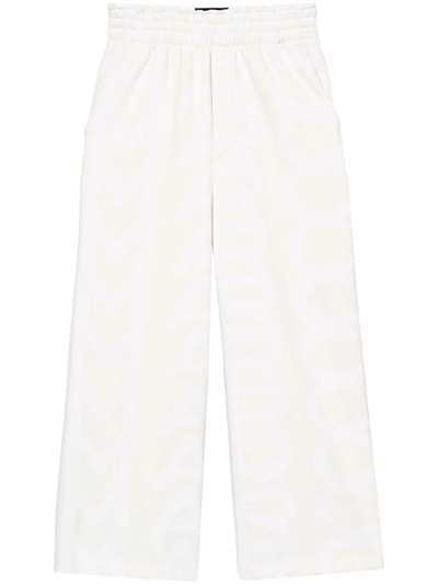 Marc Jacobs The Monogram Wide-leg Track Trousers In White