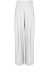 Emporio Armani High-waisted Wide Leg Trousers In Grau
