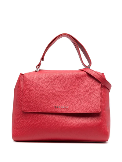 Orciani Sveva Grained Leather Shoulder Bag In Red