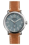 Shinola 'THE RUNWELL' LEATHER STRAP WATCH, 41MM,S0110000024