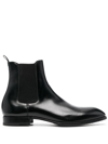 Lidfort Pointed Toe Leather Boots In Schwarz