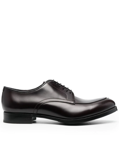 Lidfort Lace-up Leather Derby Shoes In Braun