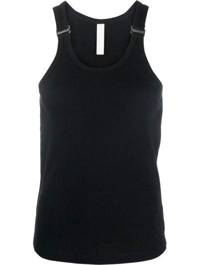 Dion Lee E-hook Ribbed Scoop-neck Tank Top In Black