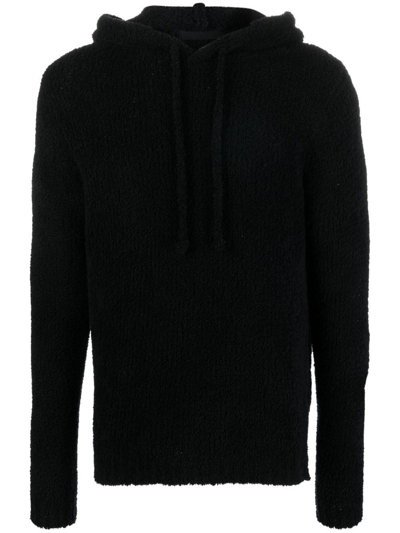 Ten C Sherpa Wool-blend Hoodie In Schwarz