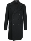 Tagliatore Logo-plaque Double-breasted Coat In Grau
