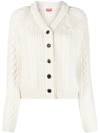 KENZO CABLE-KNIT V-NECK CARDIGAN