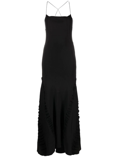 Jacquemus Black 'la Dressing Gown Maille Crema' Maxi Dress In Nero