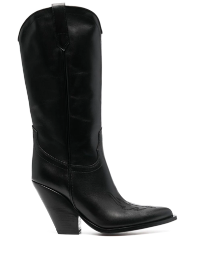 Sonora Santa Fe Flame Boots In Black