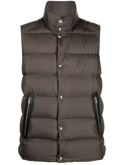 Moncler Logo-patch Padded Gilet In Green