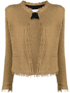 Iro Shavani Cotton-blend Boucle Jacket In Beige