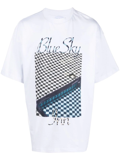 Blue Sky Inn Photograph-print Short-sleeved T-shirt In White
