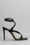 Alexandre Vauthier Smila Patent Leather Embellished Sandals In Black