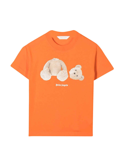 Palm Angels Kids' Orange T-shirt Boy .