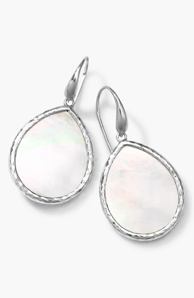 Ippolita Women's Polished Rock Candy Sterling Silver & Mother-of-pearl Small Teardrop Earrings In White/silver