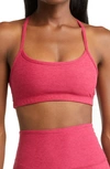 Beyond Yoga Space Dye Slim Racerback Sports Bra In Dragonfruit-sangria