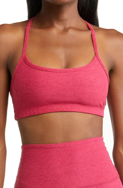 Beyond Yoga Space Dye Slim Racerback Sports Bra In Dragonfruit-sangria