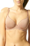 Simone Perele Caresse 3d Plunge Spacer Bra In Peau Rose